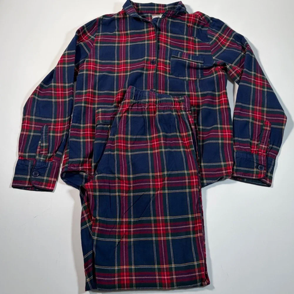 Petite Plume Women's Small Imperial Tartan Plaid Cotton Pajama Pants Quiet Luxry